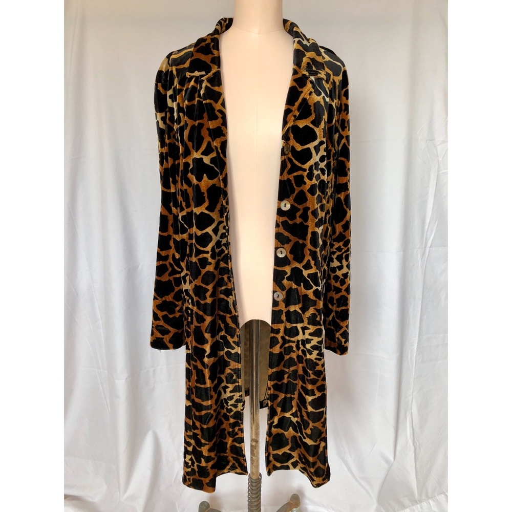 Vintage Animal Print Velvet Duster